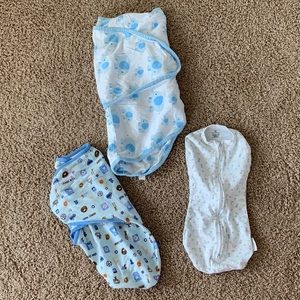 Set of 3 swaddles: Miracleblanket and SwaddleMe
